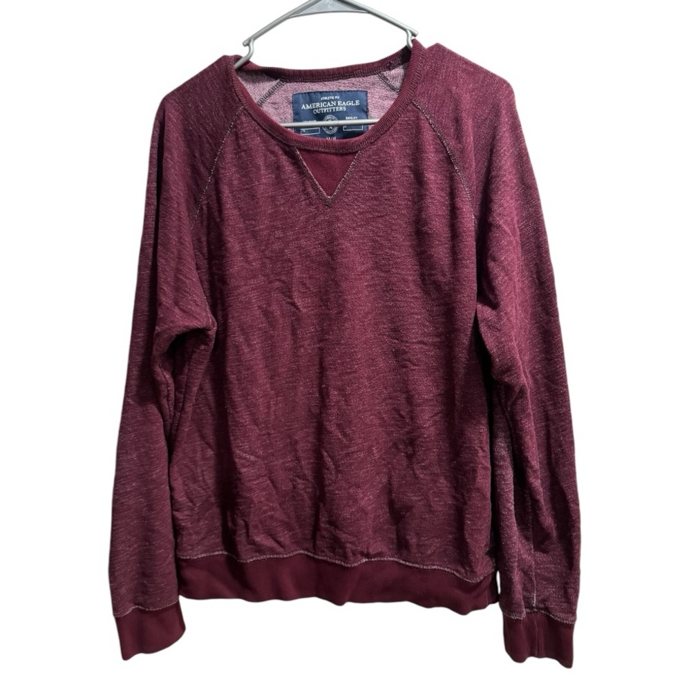 American Eagle Outfitters Men Pullover Long Sleeve Sweater Burgundy,‎ Sz Medium
